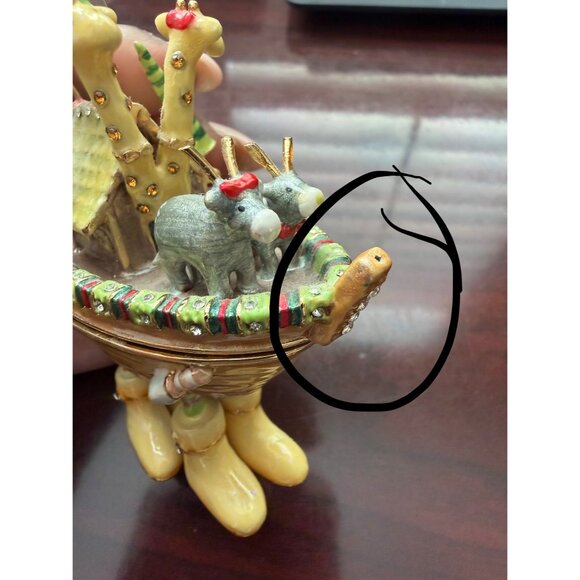 Dept 56 Patience Brewster Krinkles Noah’s Ark Jeweled Hinged Trinket Box w/FLAW - Picture 16 of 16